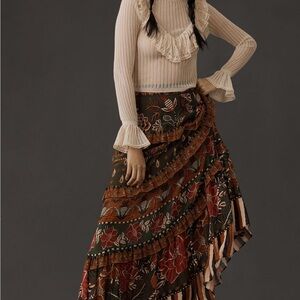 FARM Rio Anika Floral Garden Multicolor Tiered Skirt